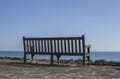 Eastbourne, England - blue skies and seas and a bench.